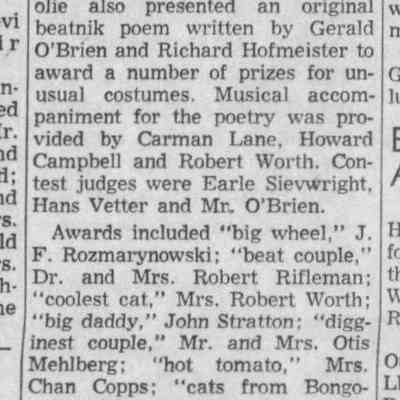 1961, Carman Lane and Bob Worth