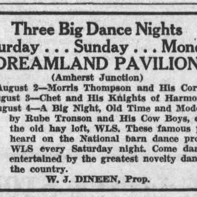 Dreamland Pavilion in Amherst Junction, 1930