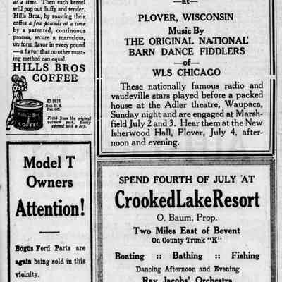 Dances for 4th of July, 1928