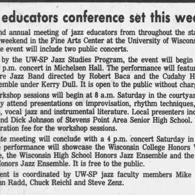 1990, jazz educators at UWSP