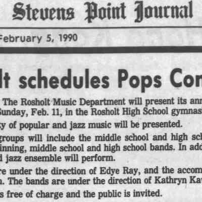 1990, Rosholt Pops concert