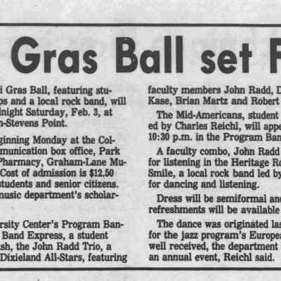 1990, second annual Mardi Gras ball, UWSP