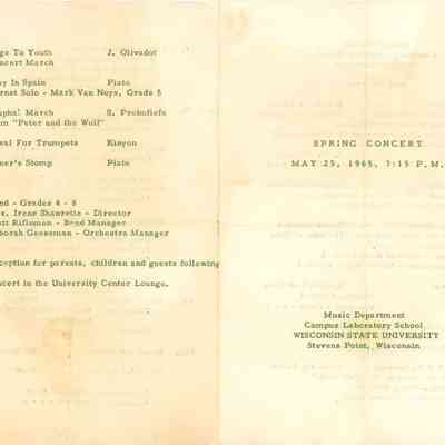 WSU Music Department Spring Concert 1965
