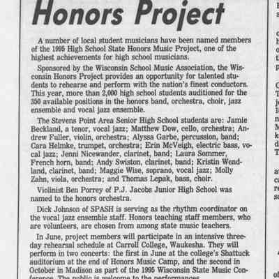 1995, High School State Honors Project