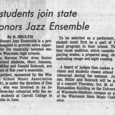 1986, SPASH honors jazz ensemble