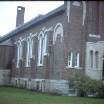 Wendell Nelson's caption: Catholic Church, Wisconsin. PCHS caption: St. Adalbert, east of Stevens Point.