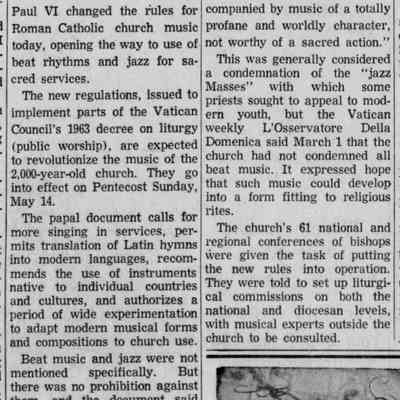 1967, the pope Ok's jazz