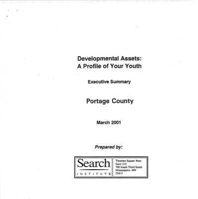 Association for Youth. Developmental Assets; A Profile of your Youth.