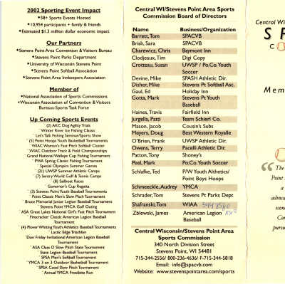 Association for Youth. Central Wisconsin SPORTS commission.