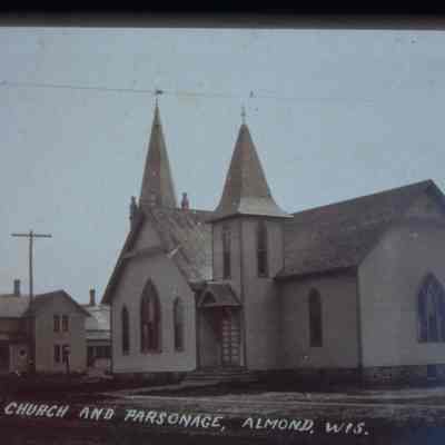 East and North German Methodist Churches, moved to Almond Village, Wisconsin, and combined in 1903. Joined by English Methodists in 1945.