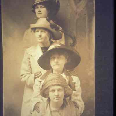 Edgar Starks' daughters? Amherst, WI. Stella, Nora, Carrie, Ethel