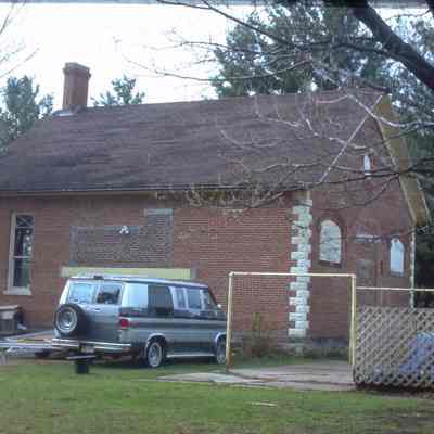 Glinski School, town of Hull, built in 1910. Now in backyard of 300 N. 2nd Street, Stevens Point.