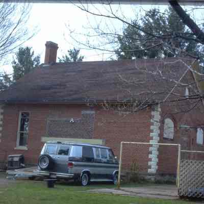 Glinski School, town of Hull, built in 1910. Now in backyard of 300 N. 2nd Street, Stevens Point.
