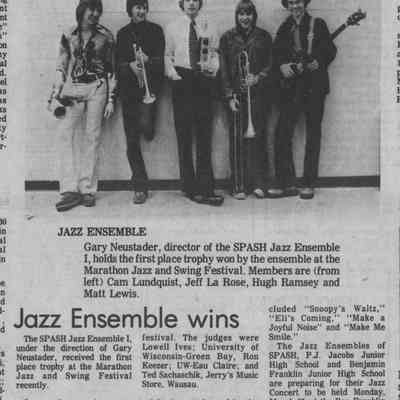1976, Gary Neustader, SPASH jazz ensemble