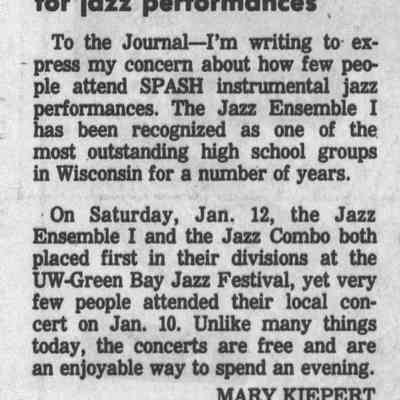 1991, SPASH jazz ensemble