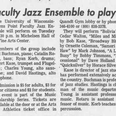 1998, UWSP faculty jazz
