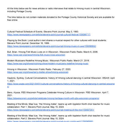 Hmong music resources