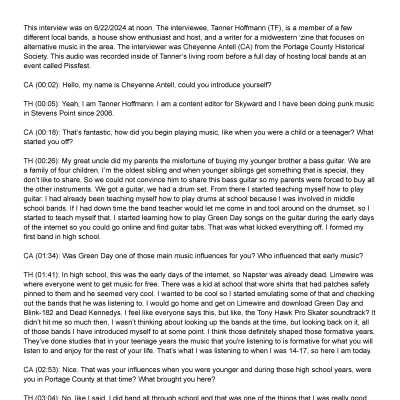 Tanner Hoffmann Oral History Interview