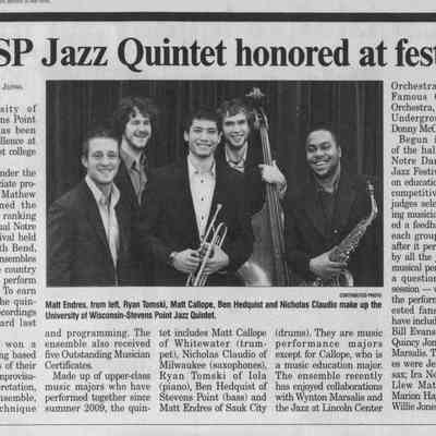 2010, UWSP jazz quintet