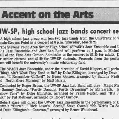 1992, Bob Kase, UWSP jazz, SPASH jazz