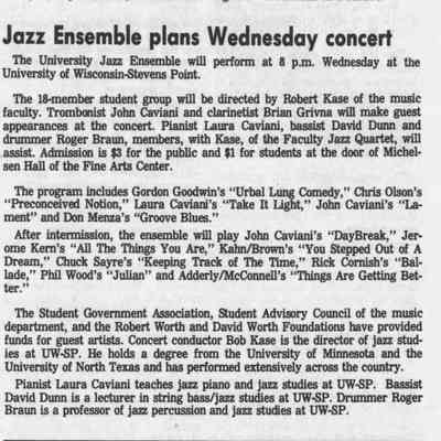 1992, UWSP jazz ensemble