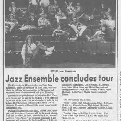 1987, UWSP jazz ensemble