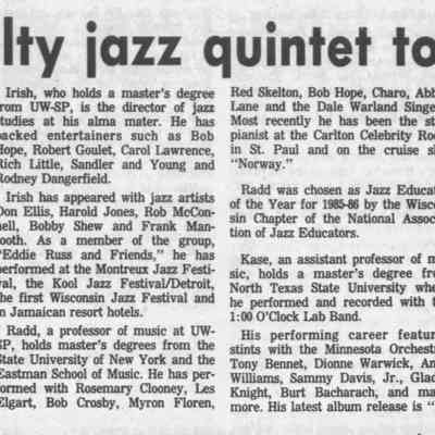 1987, UWSP jazz quintet