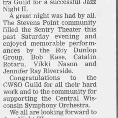 2004, CWSO, jazz night