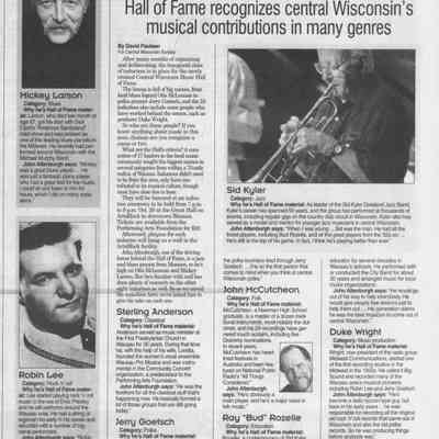 2004, Wisconsin Music Hall of Fame