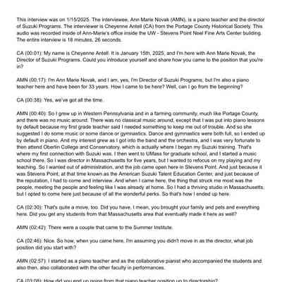 Ann Marie Novak interview