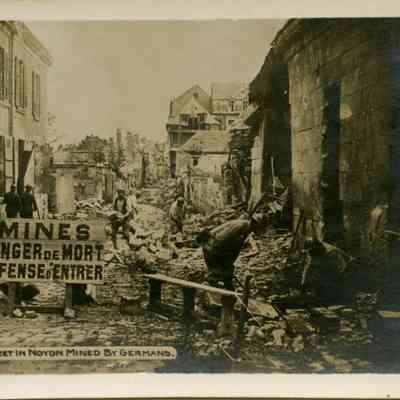 Street In Noyon Mined By Germans.