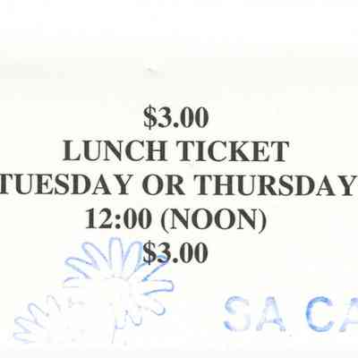 THQ Salvation Army Cafe Lunch Ticket