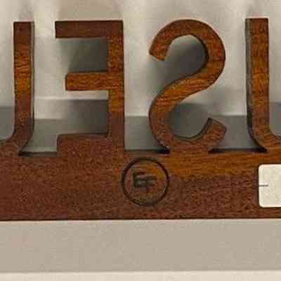 Museum sign, Mahogany