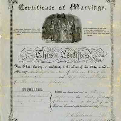 Certificate, Marriage