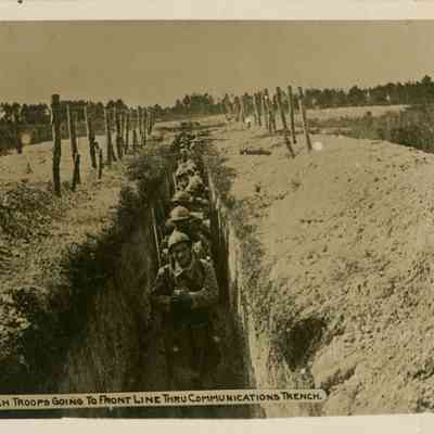 French Troops Going To Front Line Thru Communications Trench.