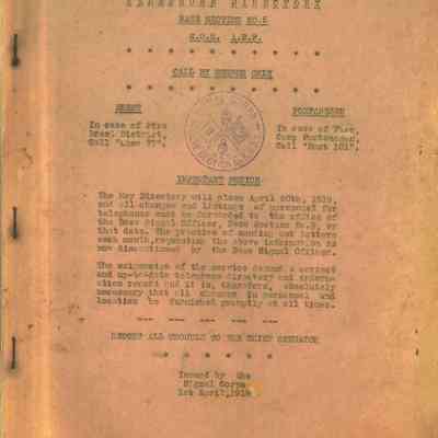 Telephone Directory, Base Section No. 5, S.O.S. A.E.F.