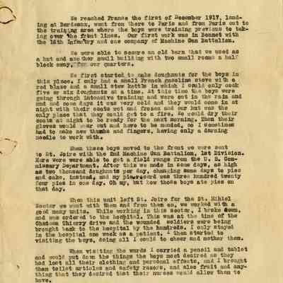 2018.18.50 (Typescript Page 1): Copyright: The Salvation Army Central Territory Historical Museum; Origsize: 11" x 8 1/2"; Origformat: Artifact