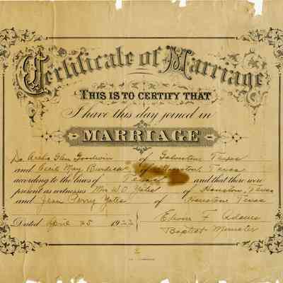 Certificate, Marriage