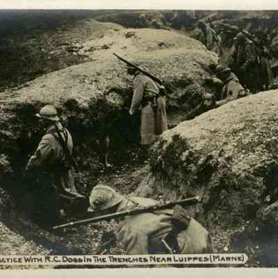 At Practice with R. C. Dogs In The Trenches Near Luippes (Marine)