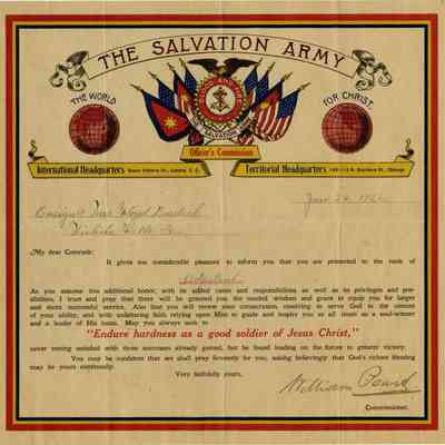 2018.18.221: Copyright: The Salvation Army Central Territory Historical Museum; Origsize: 10 3/4" x 11"; Origformat: Artifact