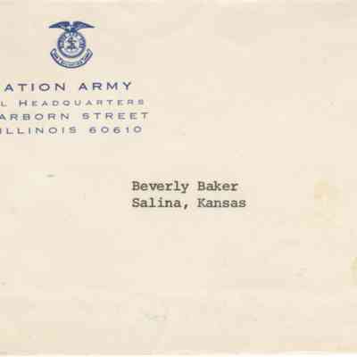 Beverly Baker Address Envelope 1976