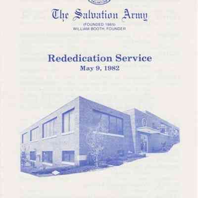 Rededication Service Program for Kansas City, KS Citadel
