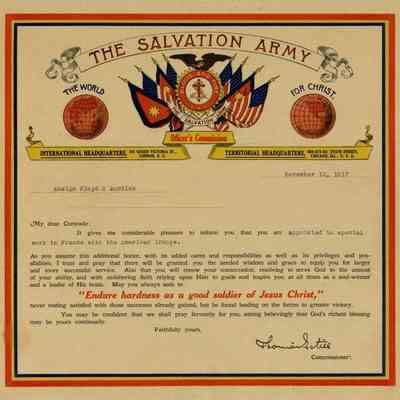 2018.18.29: Copyright: The Salvation Army Central Territory Historical Museum; Origsize: 10 3/4" x 11"; Origformat: Artifact