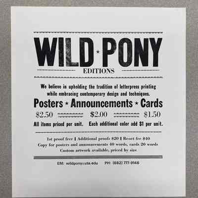 Untitled (Wild Pony Sales Flyer)