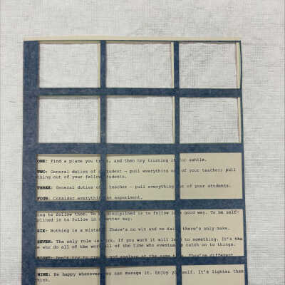 Use this Viewfinder for Observation. Consider the Rules of Sister Corita Kent