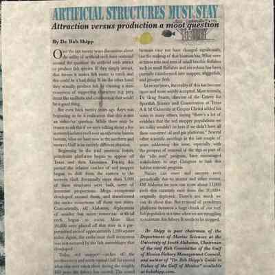Artificial Structures Must Stay