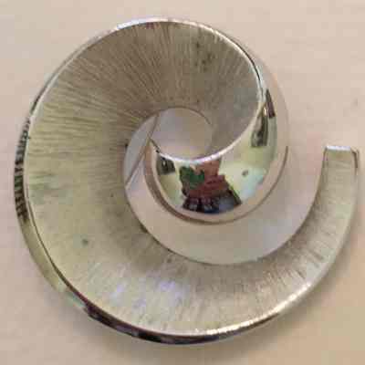 Silver Swirl Brooch