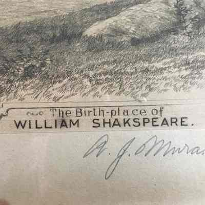 Closeup of lower right with title and signature: Pencil signature of A. J. Mura, the Engraver