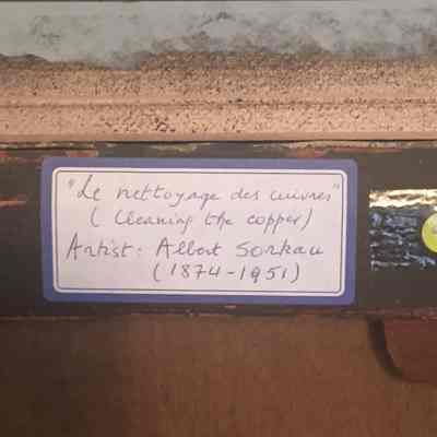 label, verso of painting attached to upper portion of stretcher bar