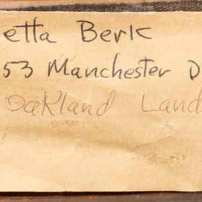 Label on back of painting.